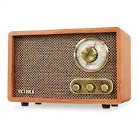 Victrola - Retro Wood Bluetooth AM/FM Radio - Walnut - Front_Zoom