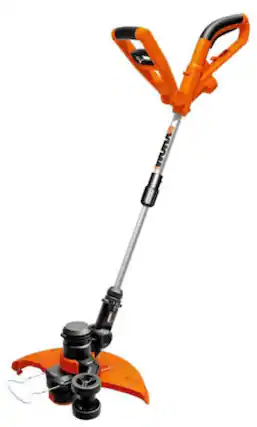 Front. WORX - WG124 6 Amp 15-Inch Cutting Diameter Electric Straight Shaft Grass Trimmer - Orange.
