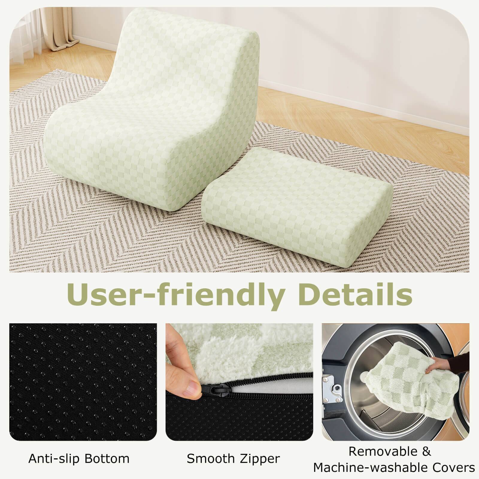 User-friendly Details

- Anti-slip Bottom
- Smooth Zipper
- Removable & Machine-washable Covers