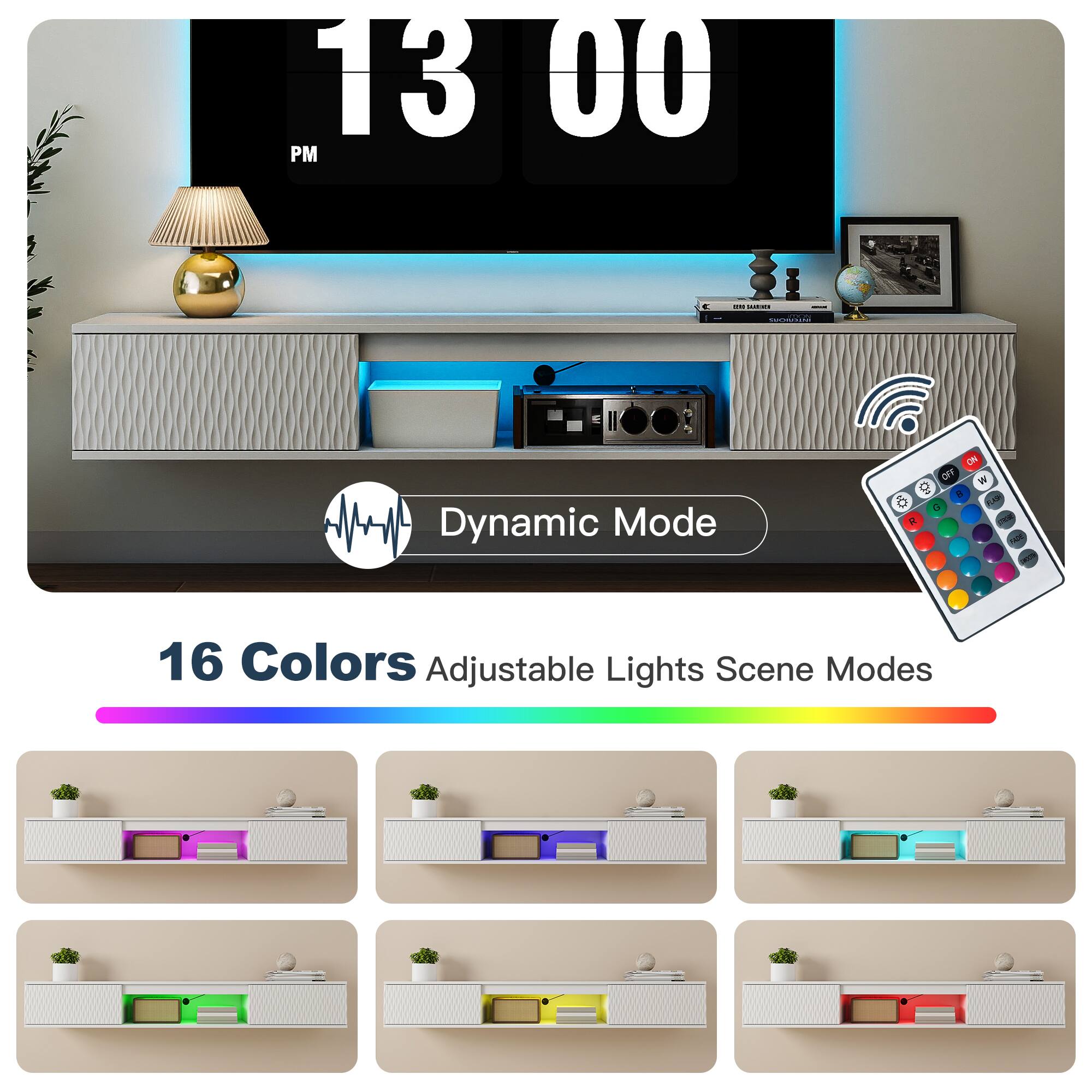 13:00 PM

Dynamic Mode

16 Colors Adjustable Lights Scene Modes