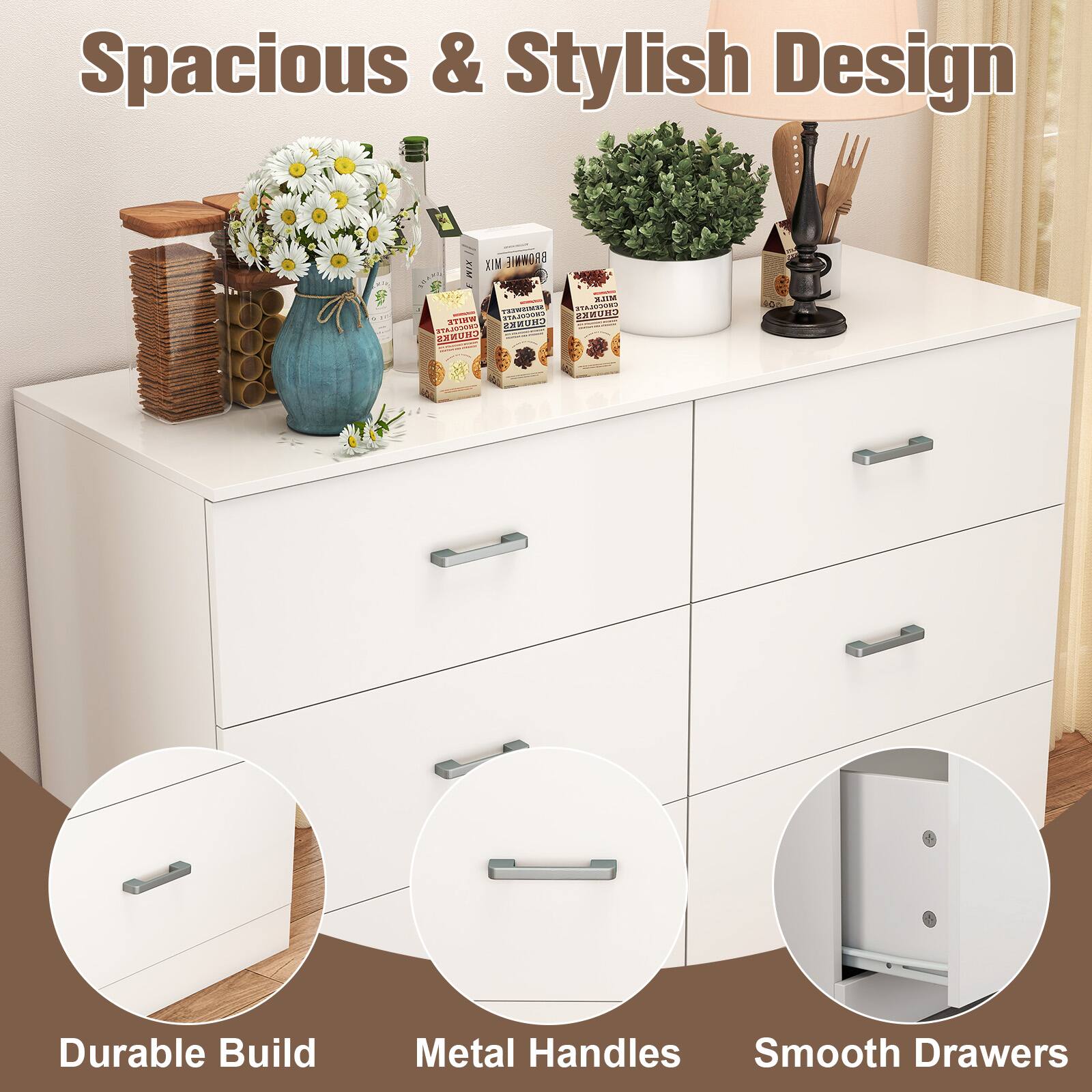 Spacious & Stylish Design

Durable Build

Metal Handles

Smooth Drawers