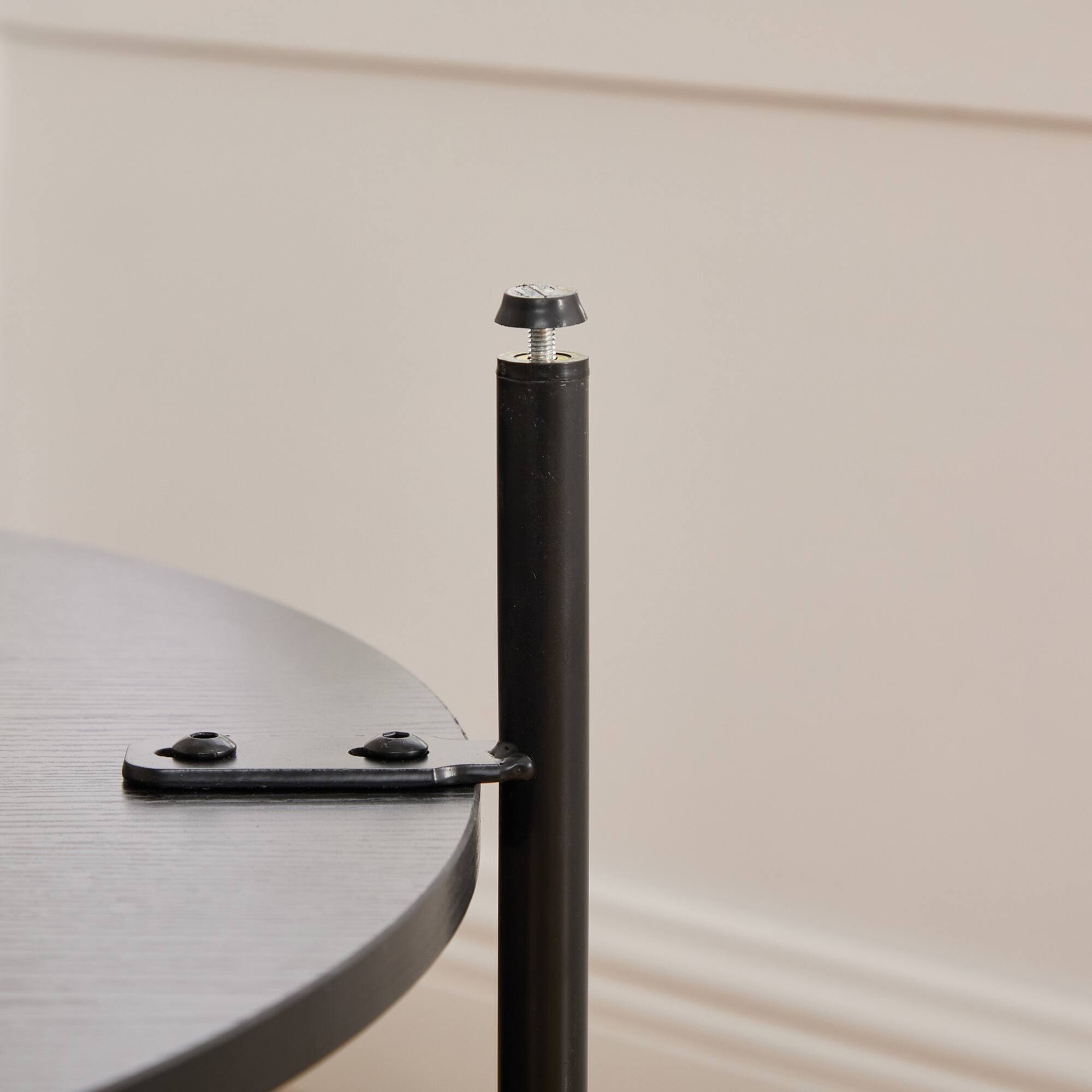 Alt View 6. GOODSILO - 30.7-Inch Wide Upholstered Ottoman Coffee Table with Storage Shelf and Metal Legs - Charcoal.