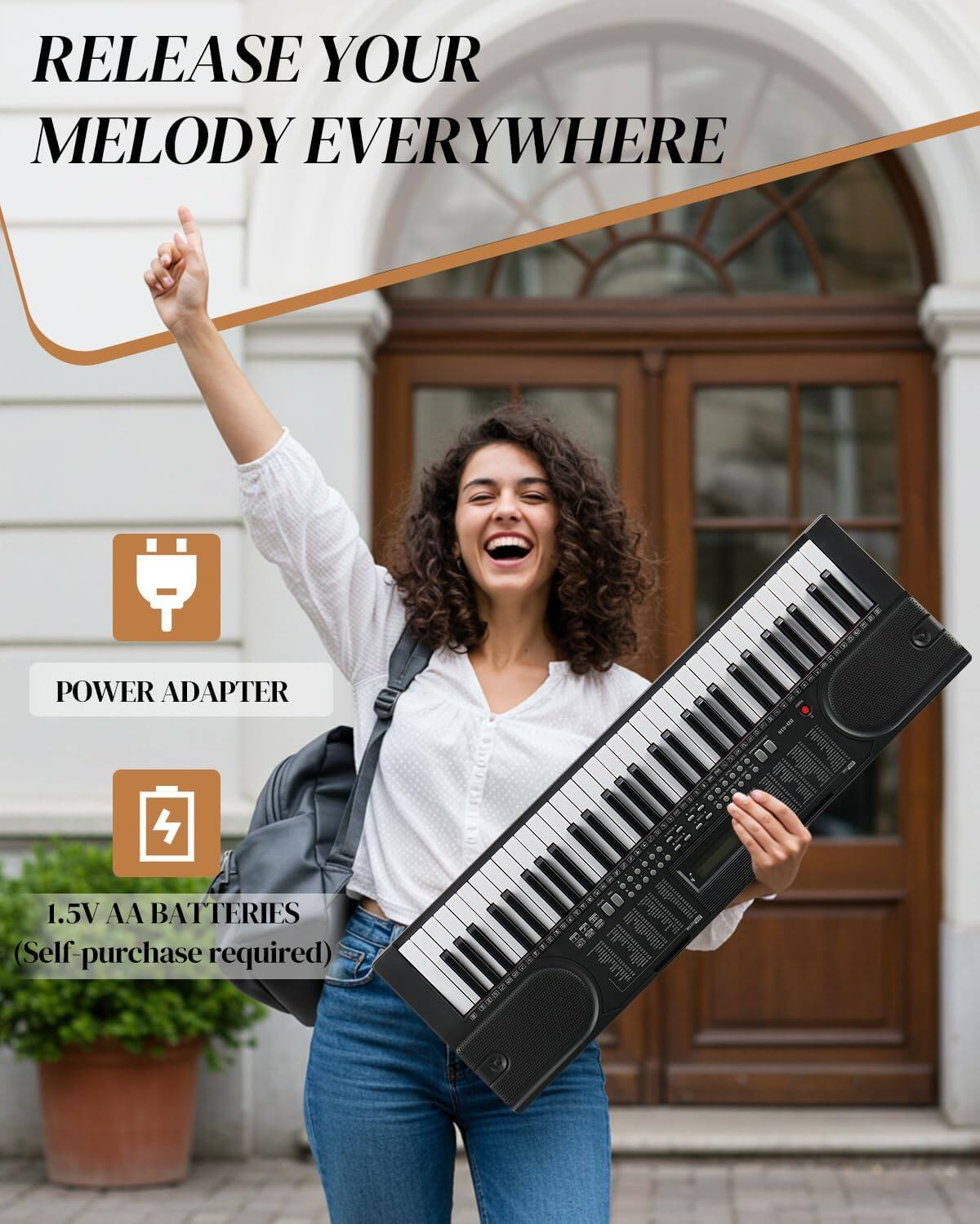 RELEASE YOUR MELODY EVERYWHERE

- POWER ADAPTER
- 1.5V AA BATTERIES (Self-purchase required)