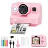 Hunkstar - Kids Camera Instant Print, Dual Lens 1080P HD Camera with 32GB MicroSD Card, Christmas Birthday Gifts for Girls Boys - Pink