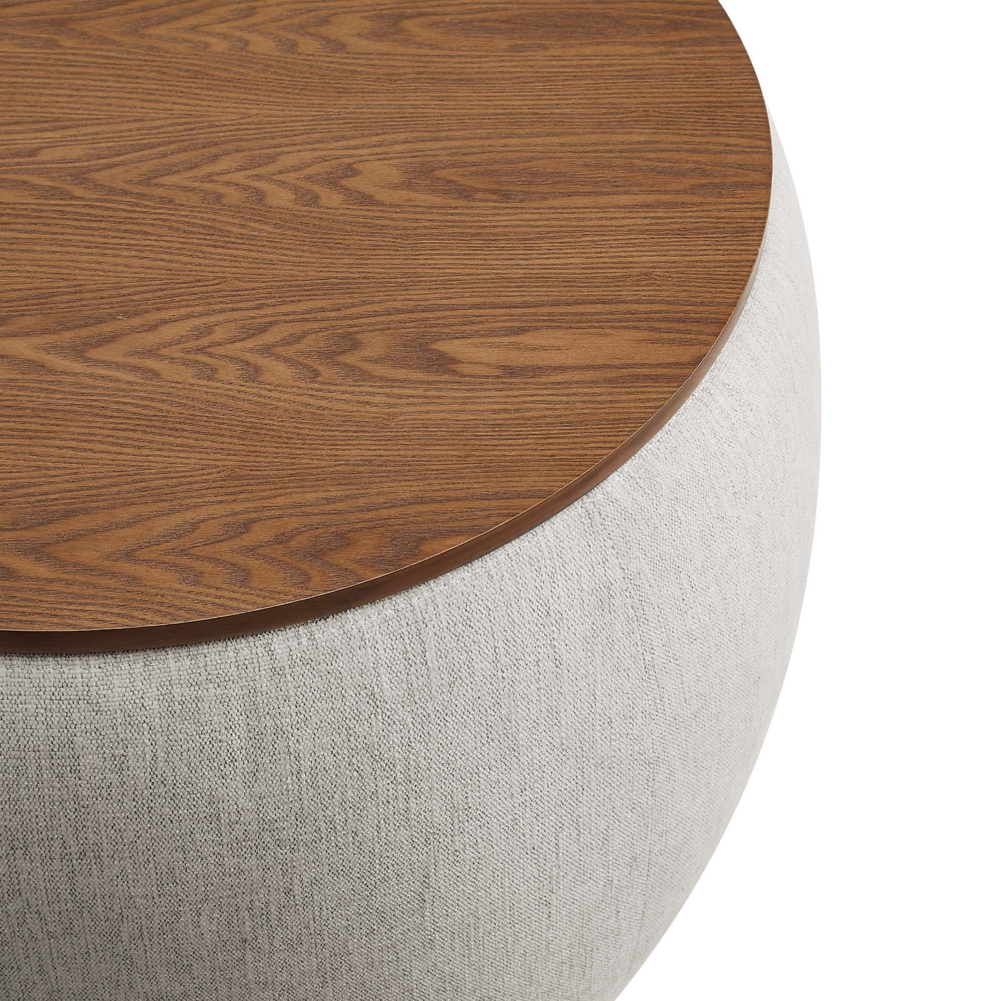 Alt View 5. Modway - Perla Woven Heathered Fabric Upholstered Storage Ottoman by Modway - Heathered Weave Ivory.