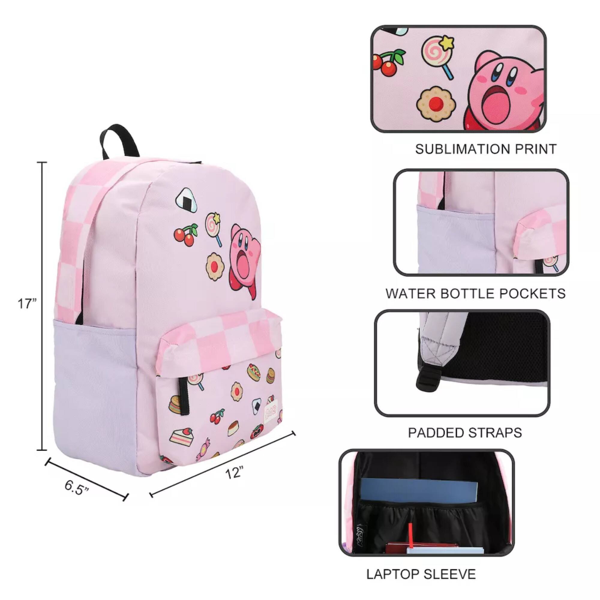SUBLIMATION PRINT  
17" WATER BOTTLE POCKETS  
PADDED STRAPS  
6.5"  
12" LAPTOP SLEEVE
