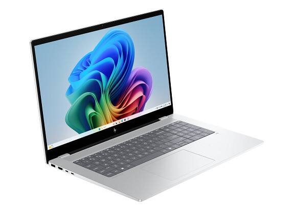 Alt View 2. HP - HP OmniBook X Laptop Computer 17.3" FHD Touch Screen Intel Core Ultra 7 16 GB - Glacier silver aluminum.