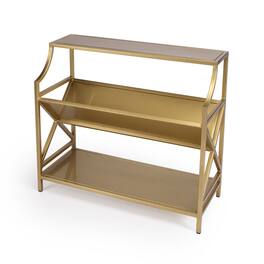 Butler Specialty - Keats 36 in. W Rectangular Iron 2-Tier Library Bookcase - Gold