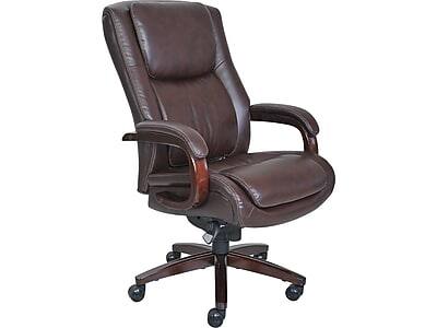 Front. La-Z-Boy - La-Z-Boy Winston Ergonomic Faux Leather Executive Big & Tall Chair, 400 lb. Capacity, Brown (44763) - Brown.