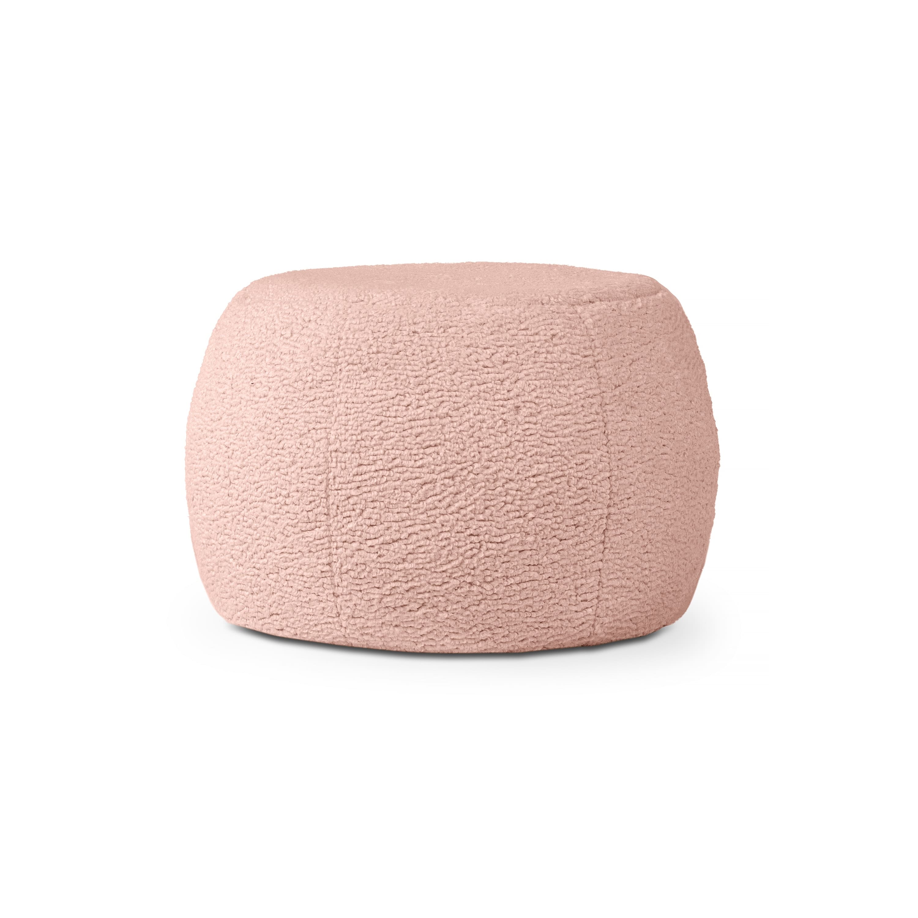 Jaxx - Ellis Ottoman Shearling Faux-Lamb Plush Pouf for Modern Interior Design, Small - Mineral Green