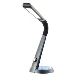 Jonathan Y - Milton 19" Aluminum Contemporary Minimalist Adjustable Head Dimmable USB Charging LED Task Lamp - Black