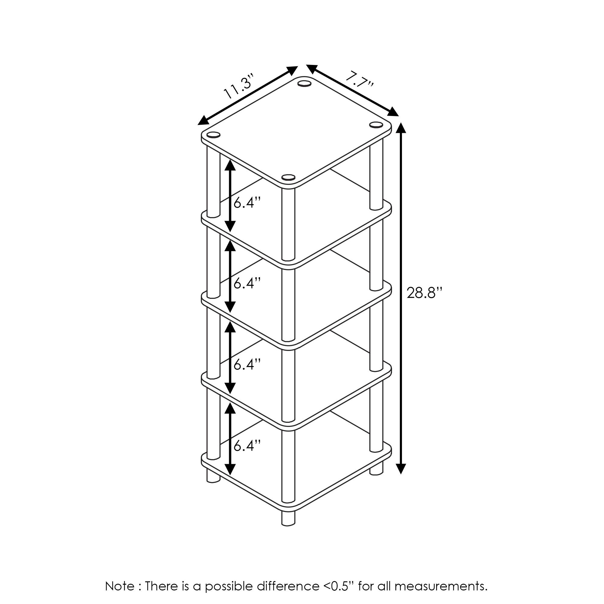 11.3"  
7.7"  
6.4"  
6.4"  
28.8"  
6.4"  
6.4"  

Note: There is a possible difference <0.5" for all measurements.