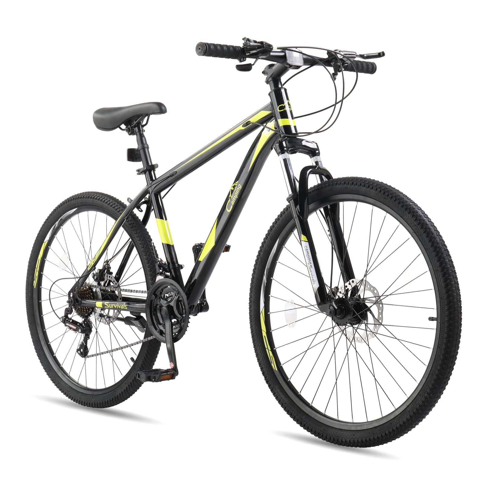 Winado - 26" Front Suspension Mountain Bike 21 Speeds Men Women Bikes Bicycle MTB Bike - Black & yellow