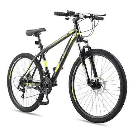 Front. Winado - 26" Front Suspension Mountain Bike 21 Speeds Men Women Bikes Bicycle MTB Bike - Black & yellow.