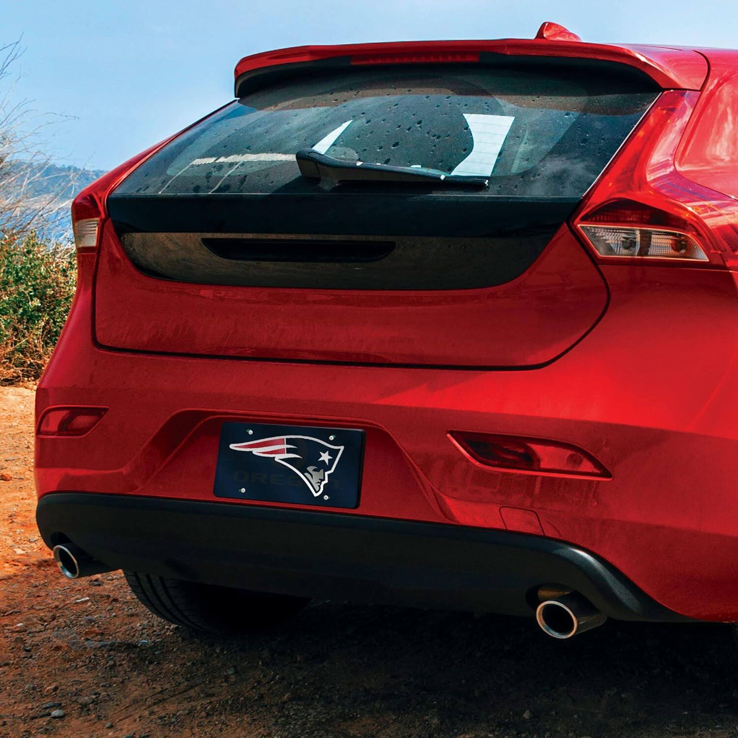 Alt View 1. Rico Industries - New England Football Patriots Logo Mirror Look Laser License Plate - Multi.