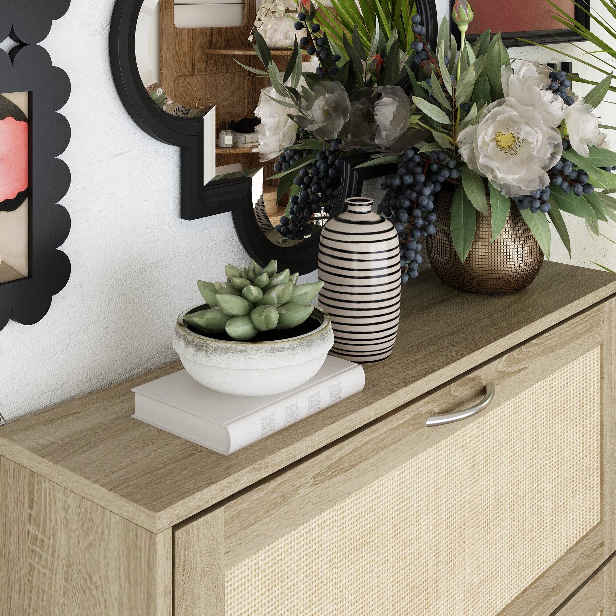 Alt View 5. Famapy - Famapy 3 - Tier Rattan - Front Flip - Down Shoe Cabinet with Adjustable Shelves - Wooden.