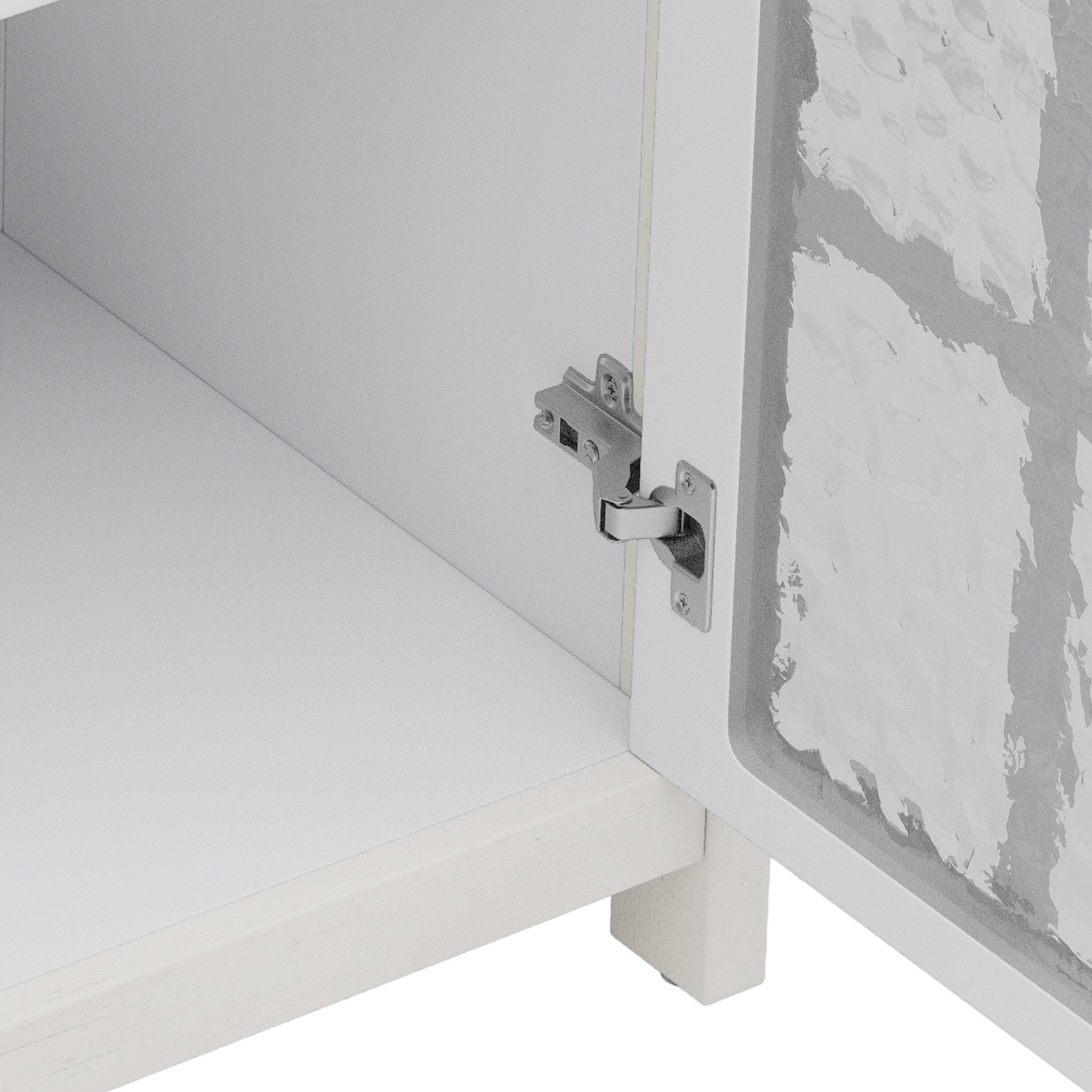 Alt View 9. Boyel Living - 31 Inch Farmhouse Bathroom Vanity with Ceramic Sink Rustic Cabinet Bronze Pulls Soft Close Antique White - White.