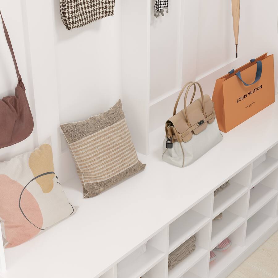 FUFU&GAGA Large Multi Functional Entryway Organizer with Shoe Rack ...