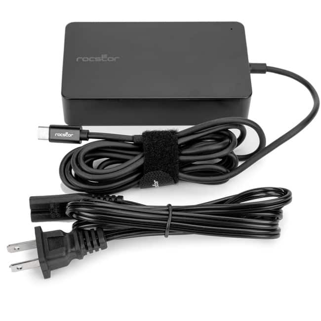 Rocstor - 100W Smart USB-C Laptop Power Adapter Charger - Compatible and perfect fit for - Black