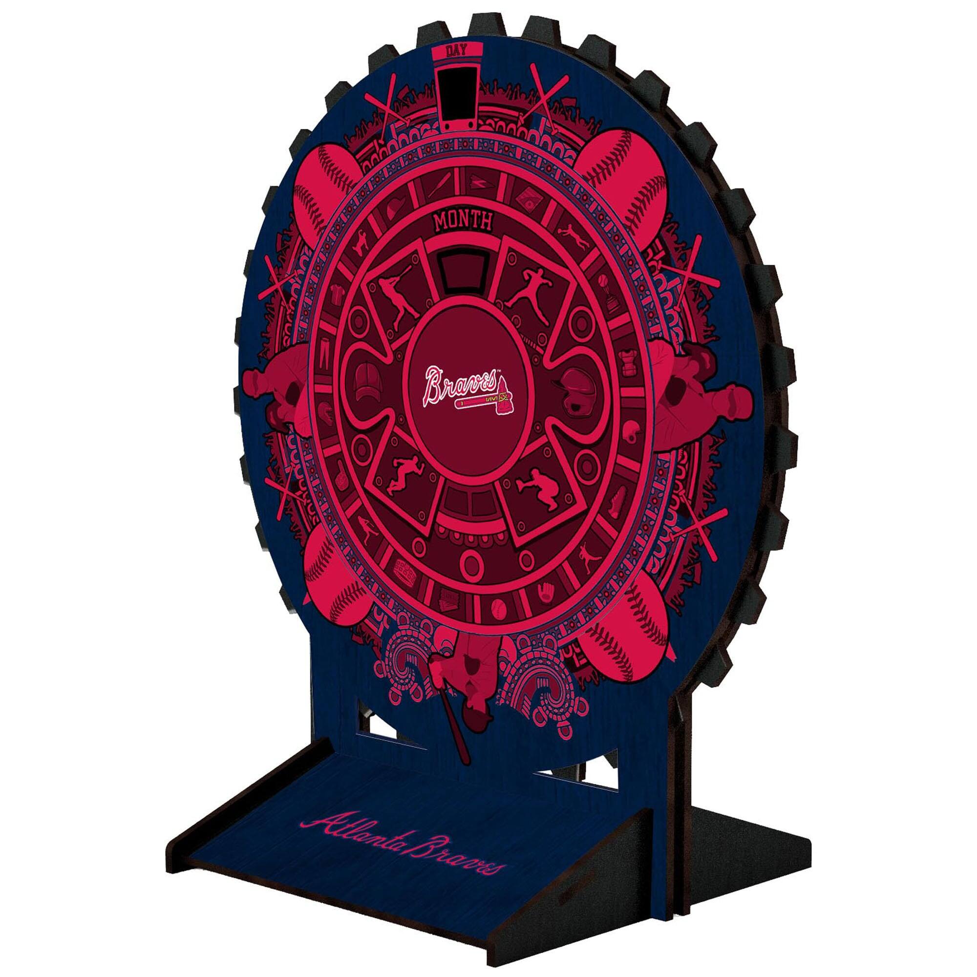 Fan Creations - Atlanta Braves Aztec Circle Desk Calendar - Multicolor