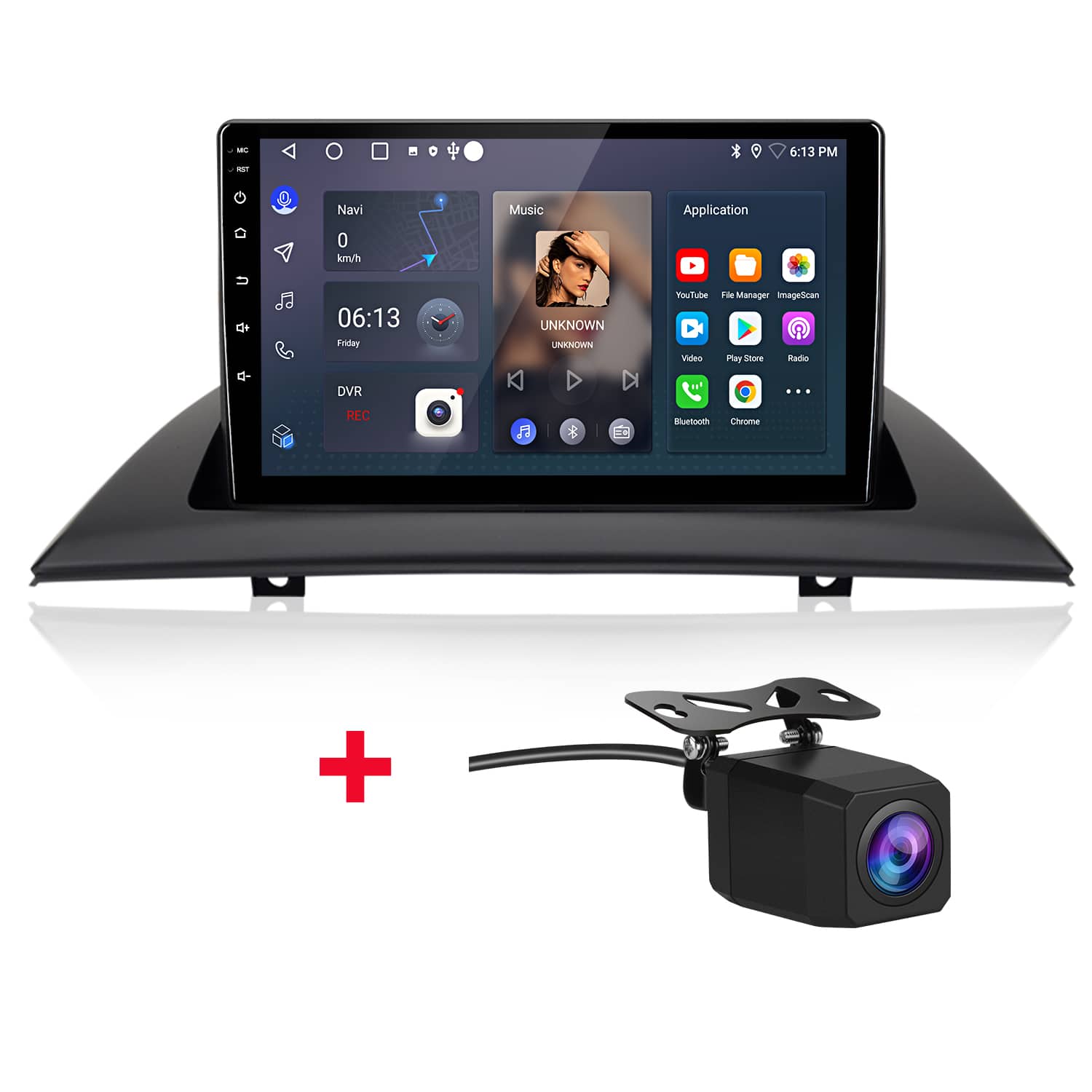 Junsun - Backup Camera 2+64GB carPlay Android 15 9" For BMW X3 E83 2004-2012 Car Stereo Radio GPS Navi WIFI RDS DSP SWC FM BT - Black