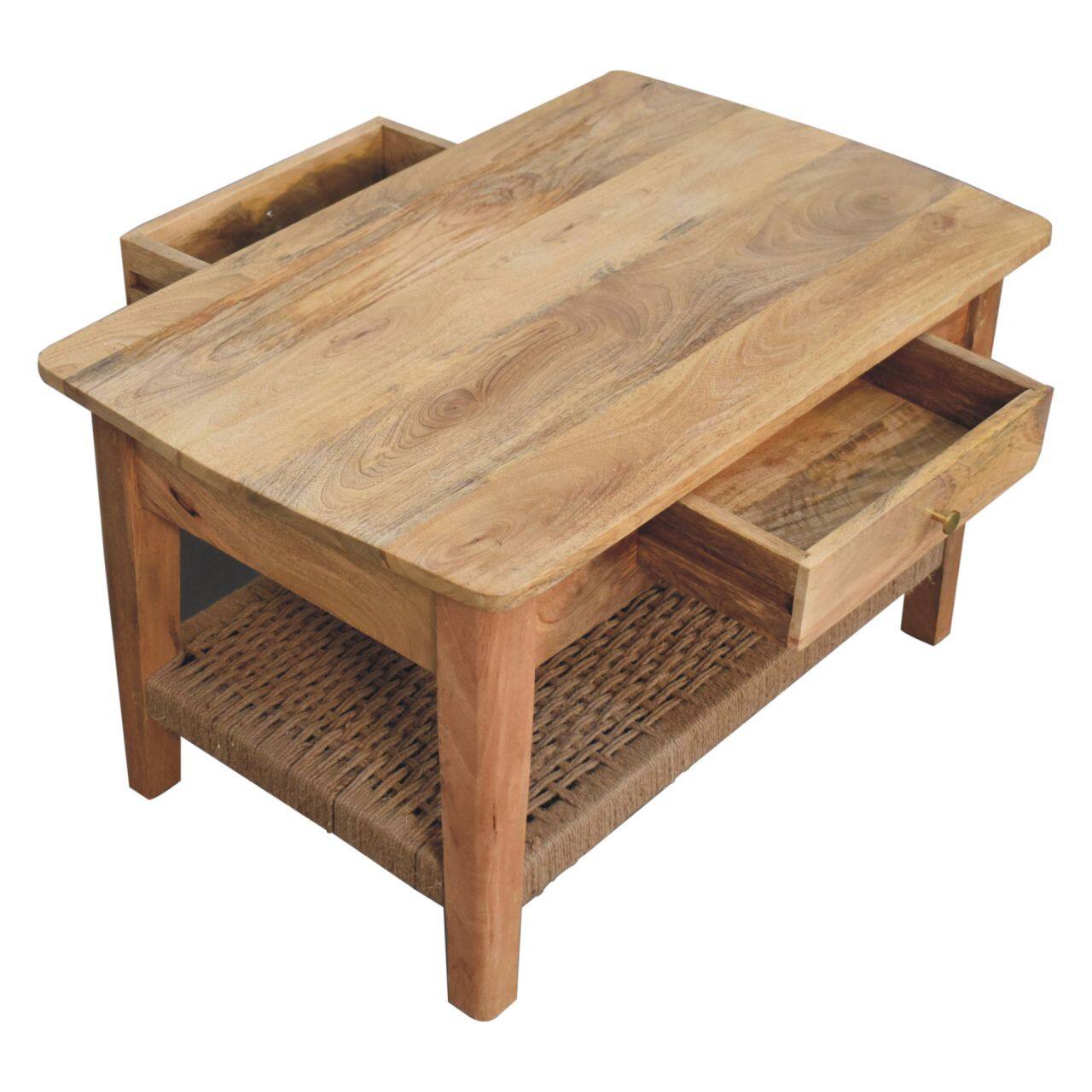 Alt View 1. Artisan Furniture - Rope 1 Drawer Coffee Table - Brown.