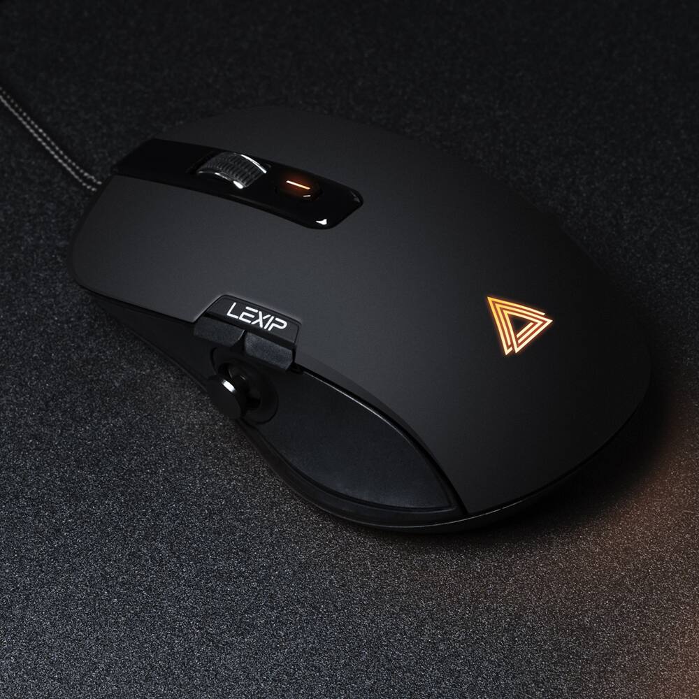 Left. Lexip - Lexip NP93 Ergonomic Optical Gaming Mouse - Black.