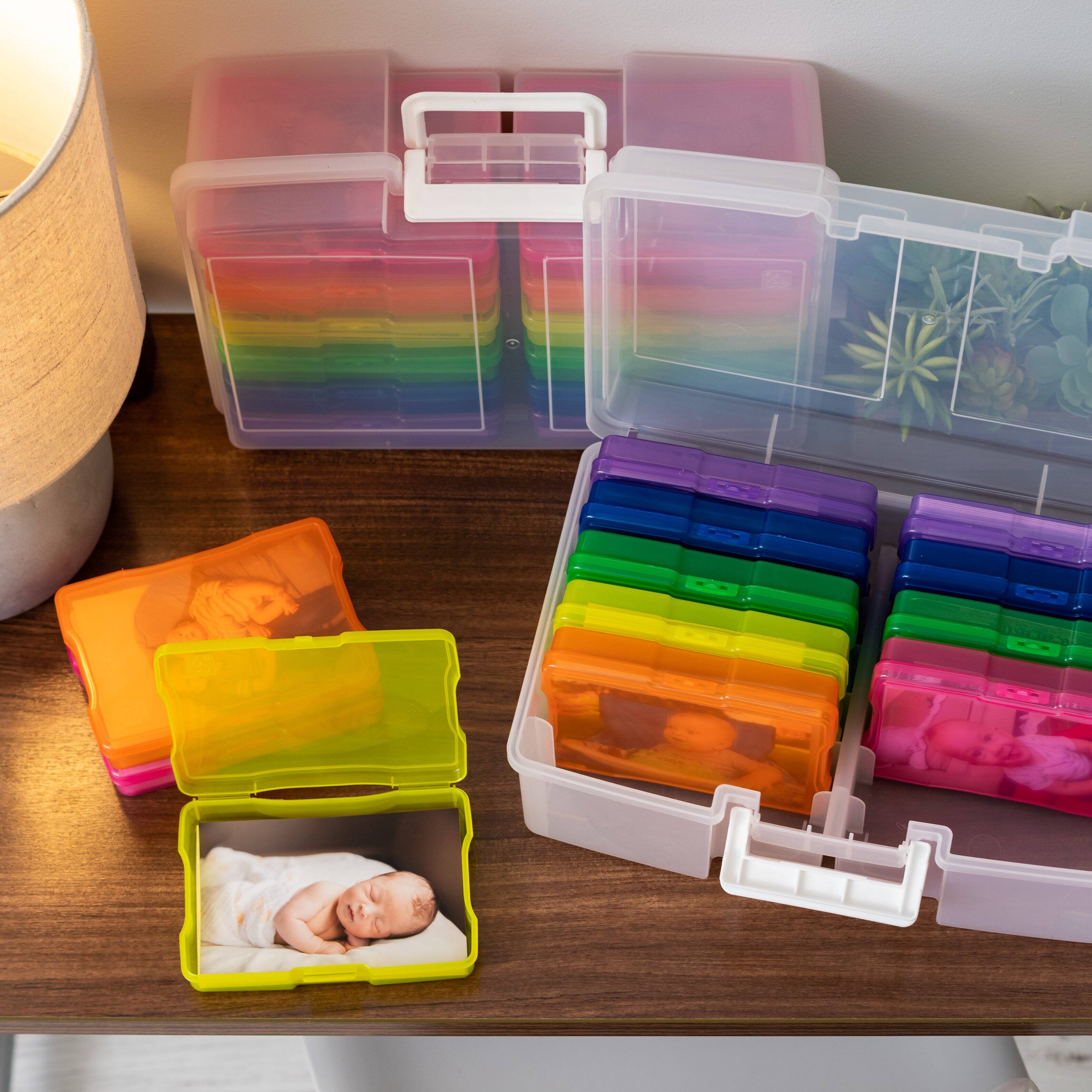 Alt View 3. IRIS USA - IRIS USA 4" x 6" Photo Craft Keeper Storage Boxes with 12 cases, Handle, Organizers and Storage Cases.