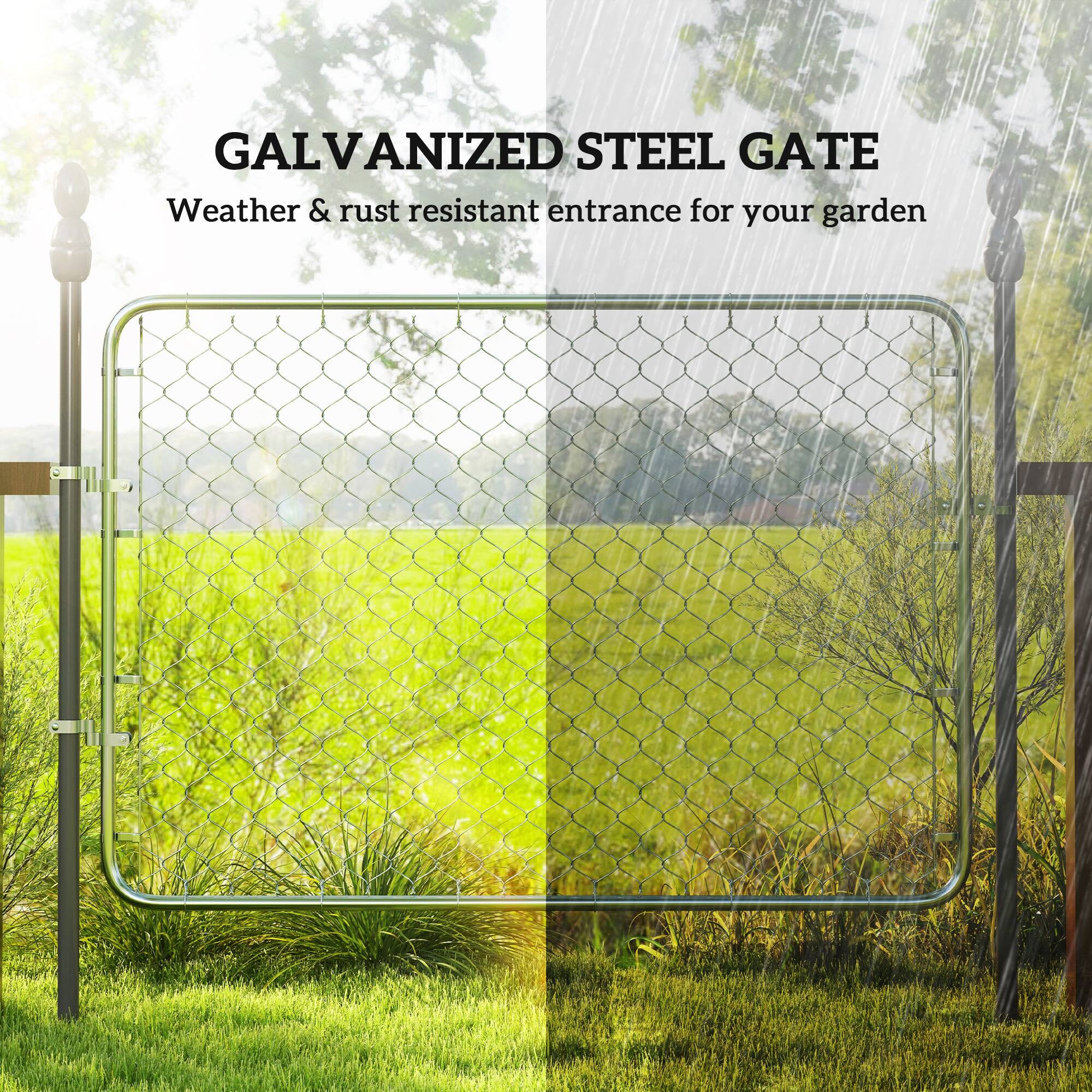 GALVANIZED STEEL GATE Weather & rust resistant entrance for your garden