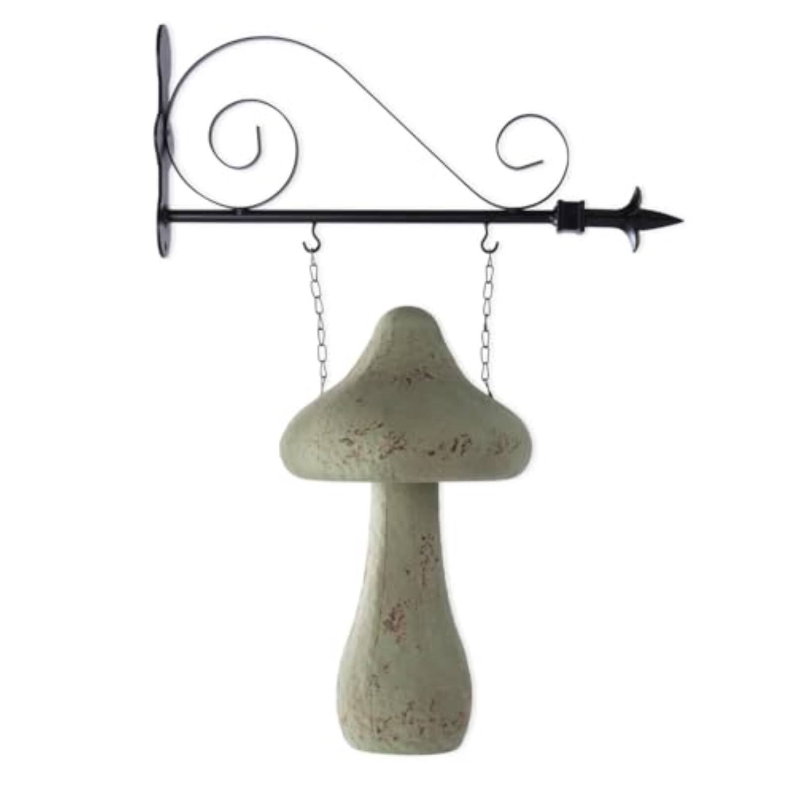 Angle. K&K Interiors - K&K Interiors Weathered Green Metal Mushroom Arrow Replacement Sign 15.75 inch - Arrow Sold Separately - Green.