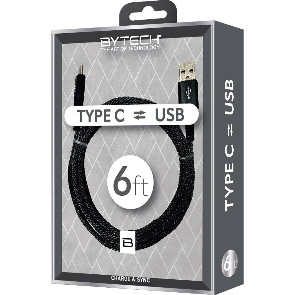 BYTECH TECHNOLOGY  
THE ART OF TECHNOLOGY  

USB TYPE C  
TYPE C USB  

6 ft  

CHARGE & SYNC