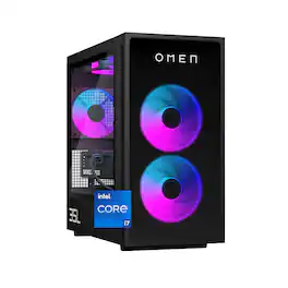 HP OMEN - 35L Gaming Desktop - Intel Core i7-14700F - 16GB DDR5 Memory - NVIDIA GeForce RTX 5070 - 1TB SSD - Shadow Black