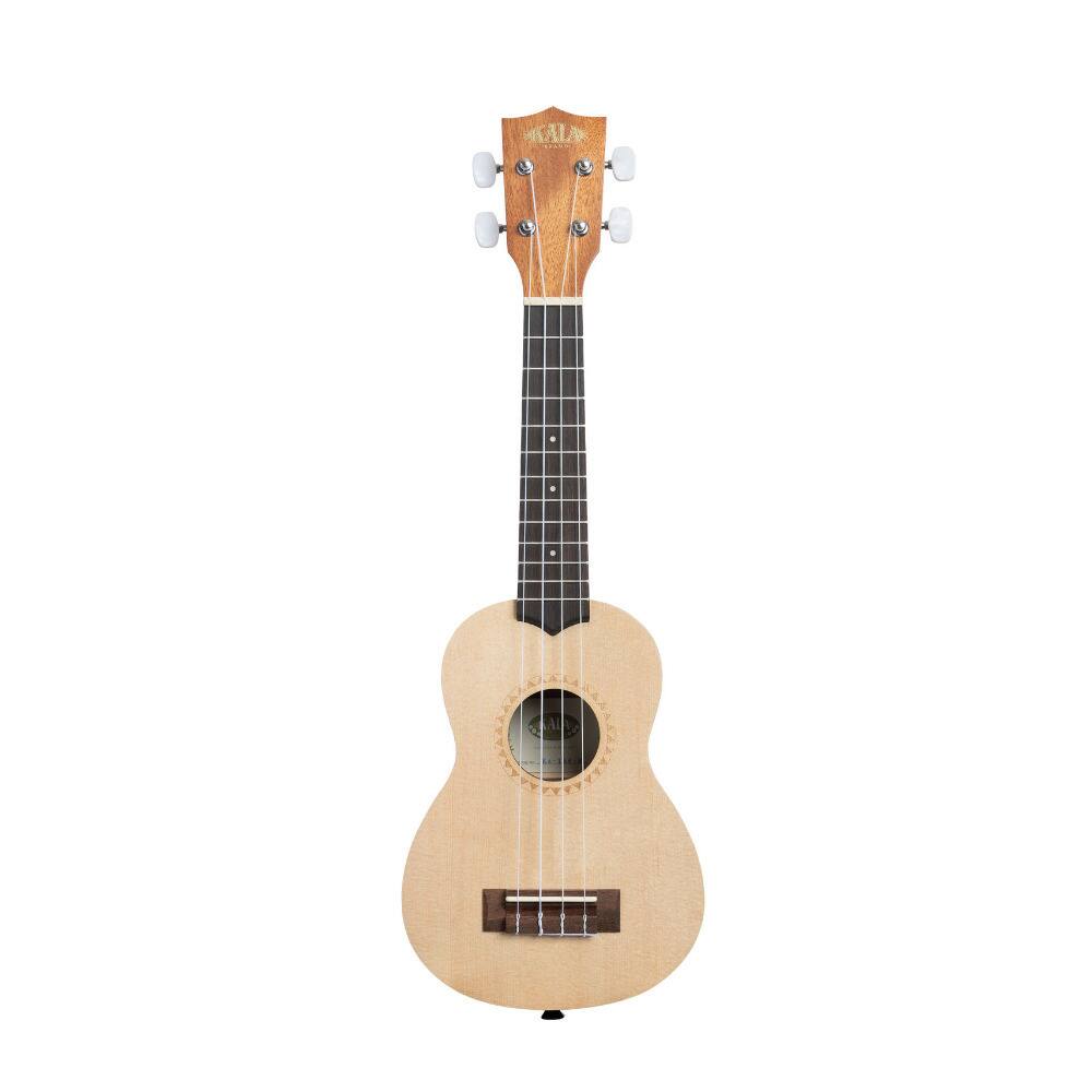 Left. Kala - Kala Brand Music Co Satin Spruce Top Mahogany Soprano Ukulele.