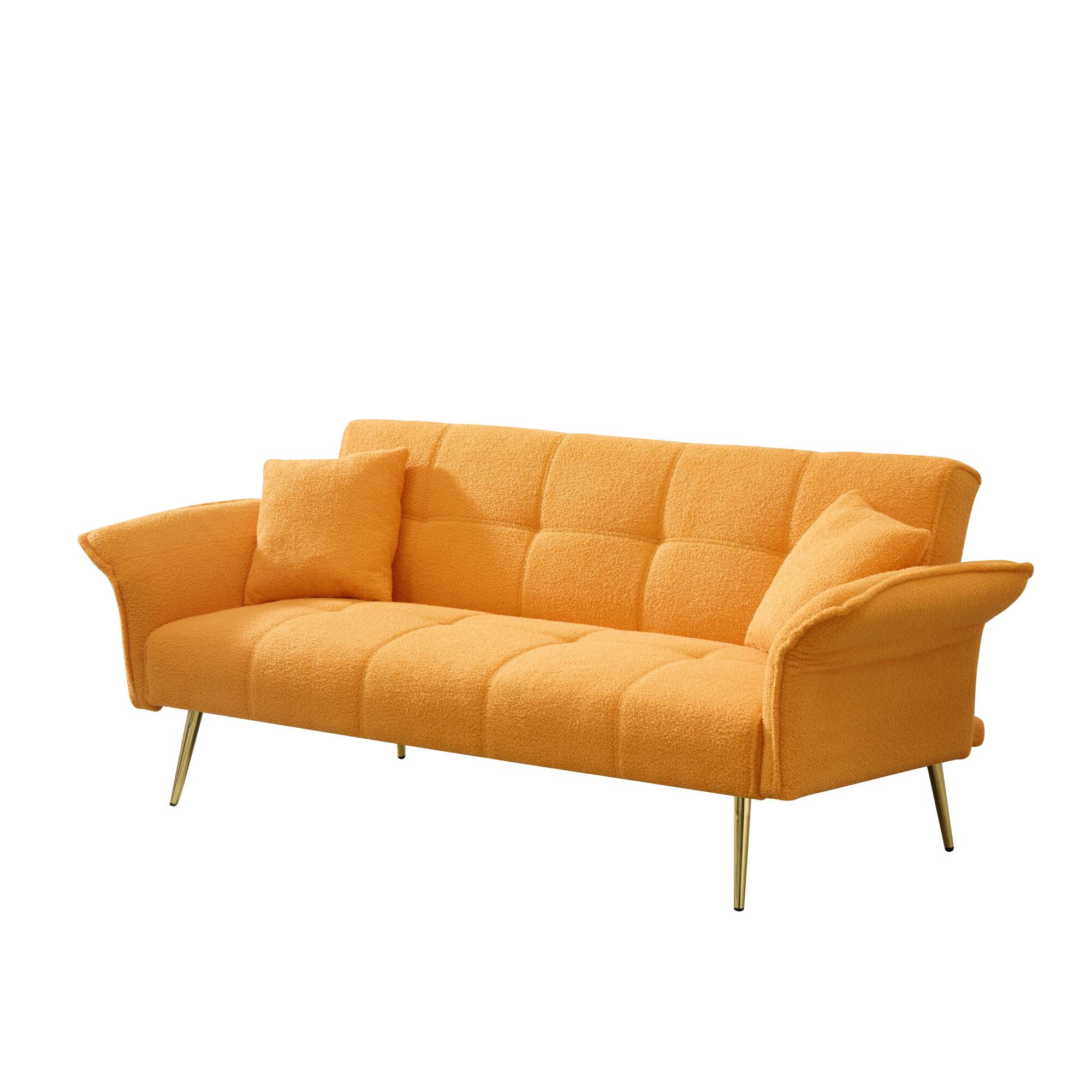 Alt View 9. GOODSILO - Space-Saving Convertible Sofa Bed with Folding Armrests | Double Sleeper for Living Rooms & Apartments - Yellow.