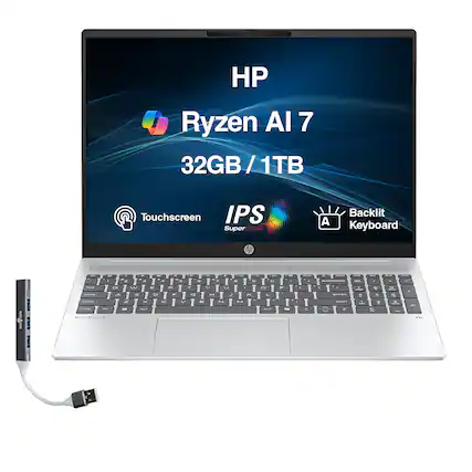 HP Ryzen AI 7 32GB/1TB Touchscreen IPS SuperCLEAR A Backlit Keyboard