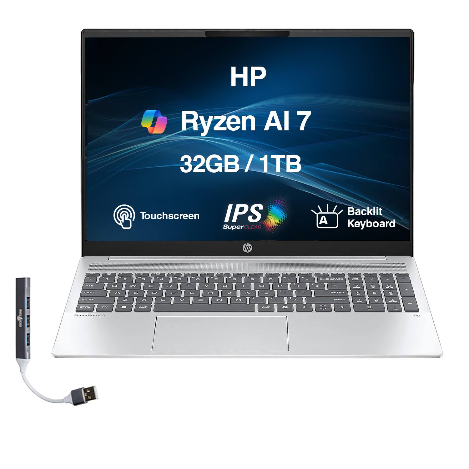 HP Ryzen AI 7 32GB/1TB Touchscreen IPS SuperCLEAR A Backlit Keyboard