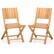 Front. Costway - 2 PCS Folding Patio Chairs with Inclined Backrest Teak Wood Outdoor Dining Chairs - Natural.