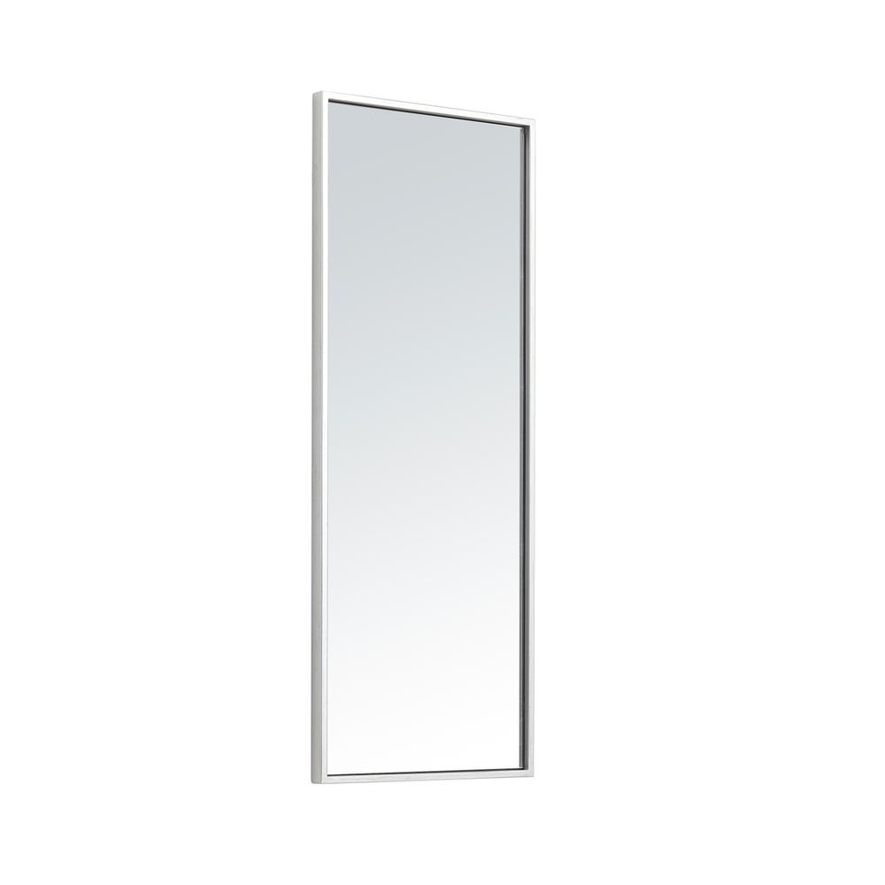 Back. Elegant Decor - Metal frame rectangle mirror 14 inch in silver - Silver.