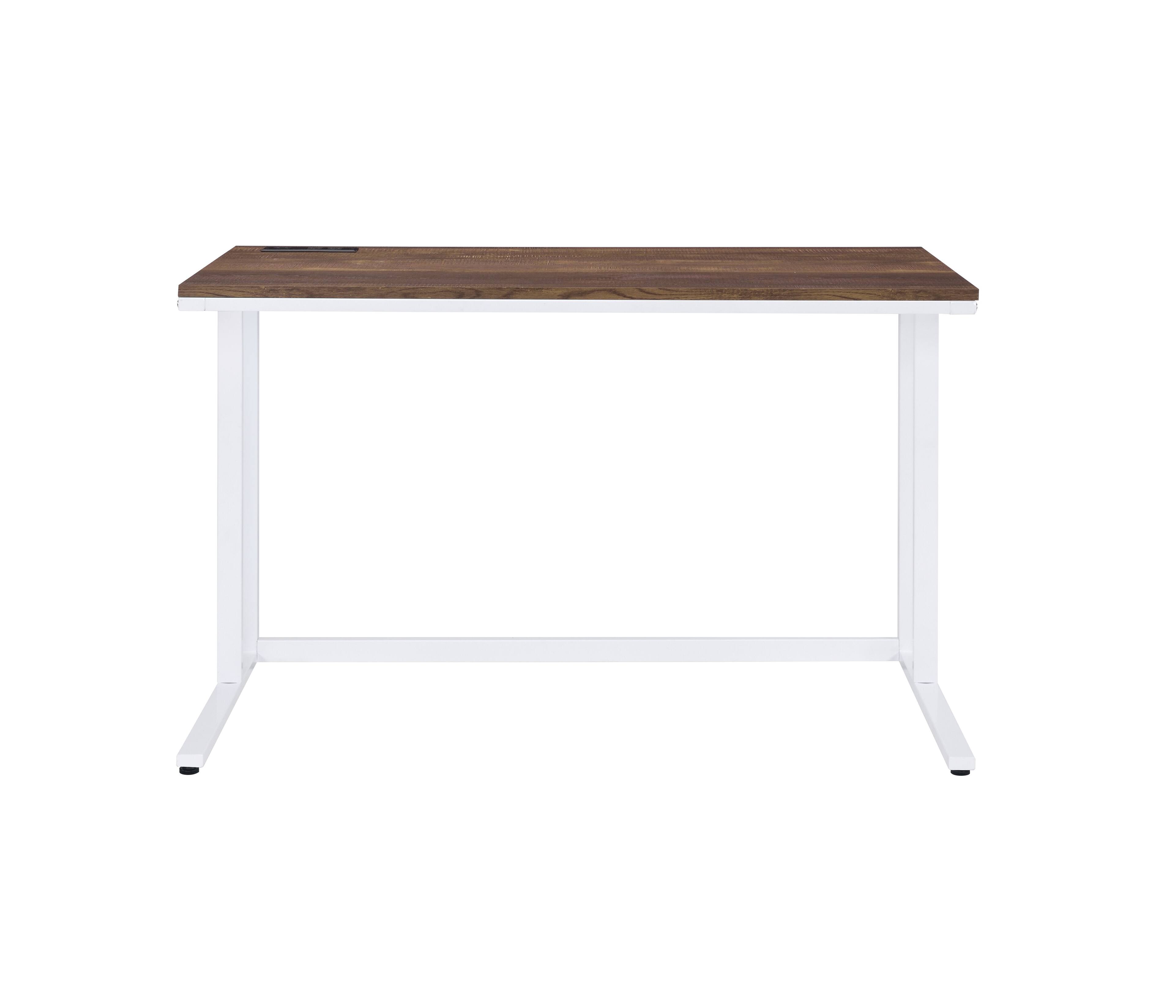 Alt View 2. APRILSOUL - Tyrese Walnut White Finish Writing Desk - White.