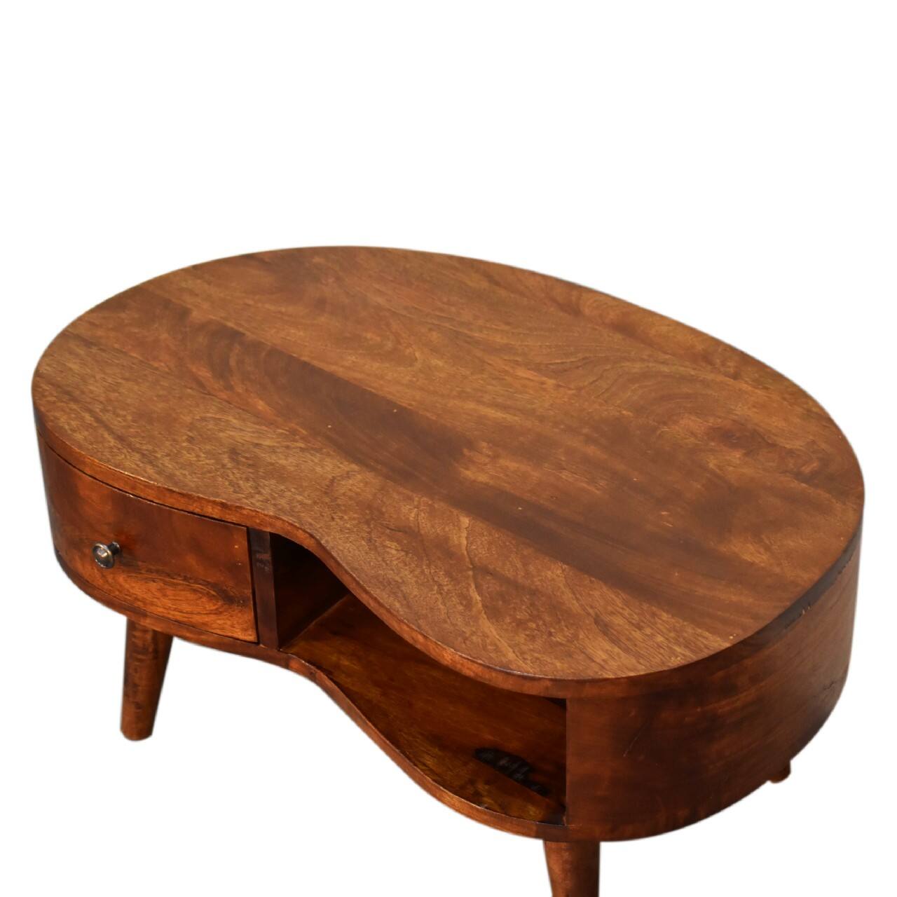 Alt View 2. Artisan Furniture - Artisan Furniture Solid Wood Mini Chesnut Wave Coffee Table - Brown.