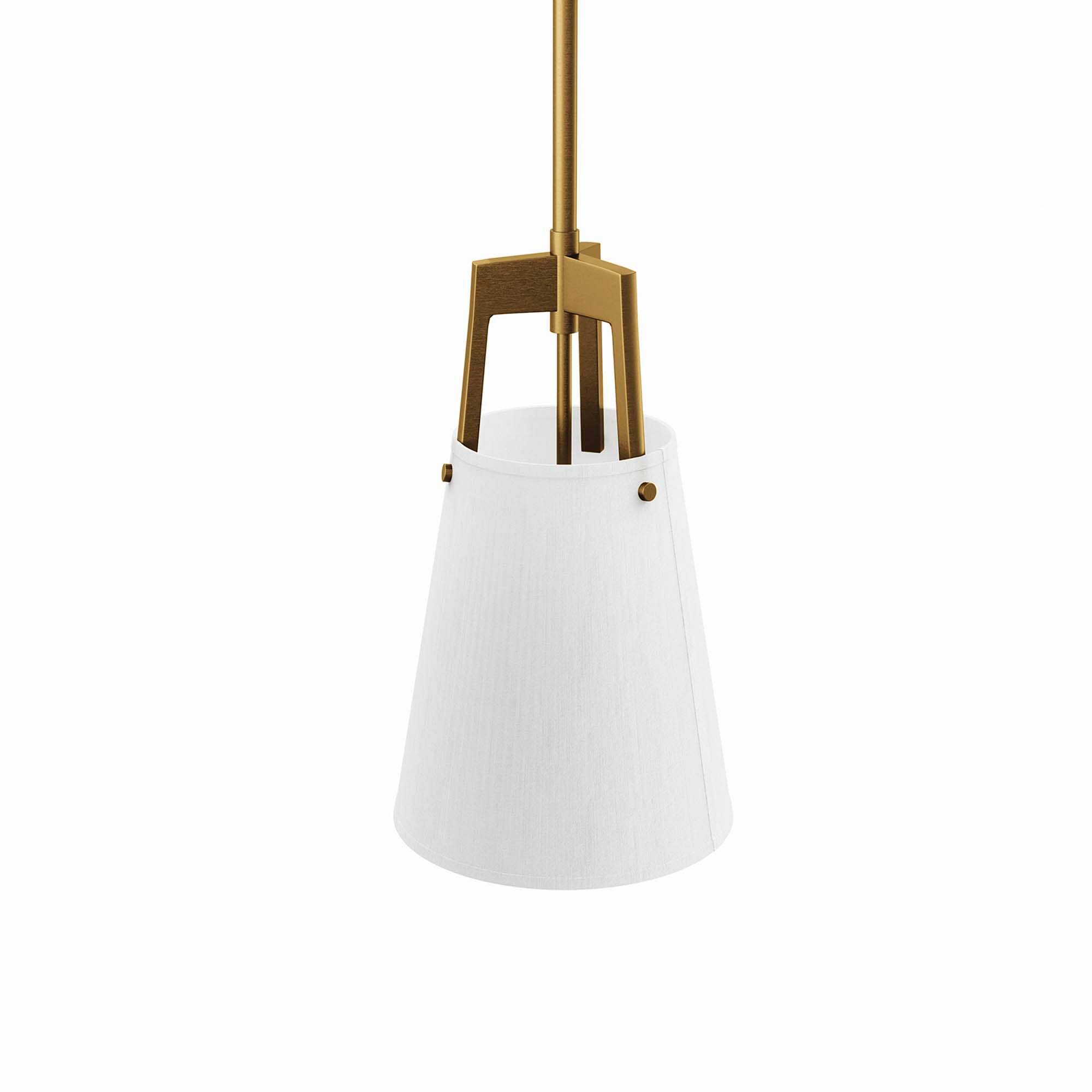 Alt View 4. Modway - Aspire Pendant Light by Modway - White Satin Brass.