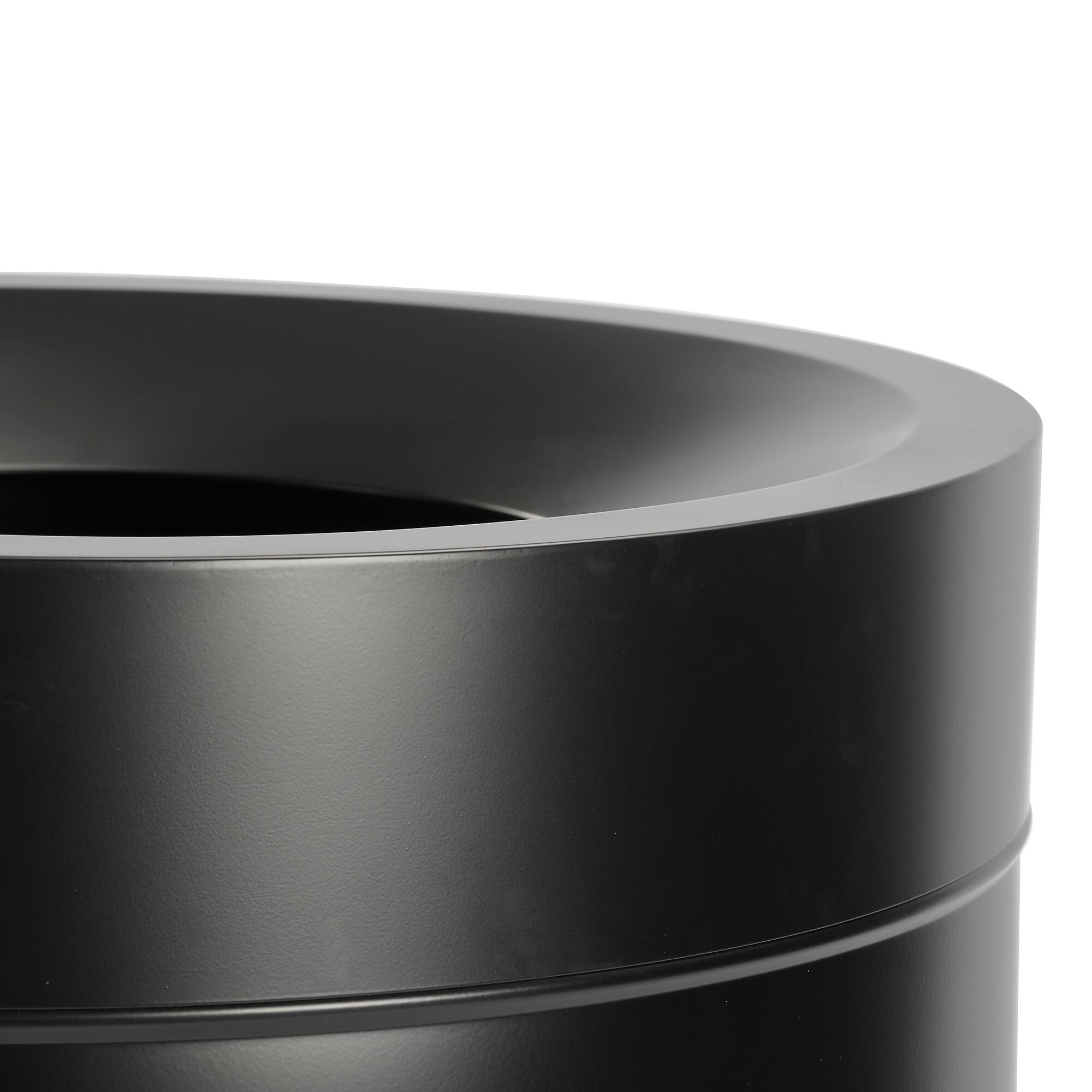 Alt View 1. Alpine Industries - 50 Gallon Stainless Steel Commercial Indoor Trash Can - Black.