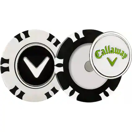 Front. Callaway - Callaway Dual-Mark Poker Chip Golf Ball Marker - 2-Pack - Black/White - Black/White.