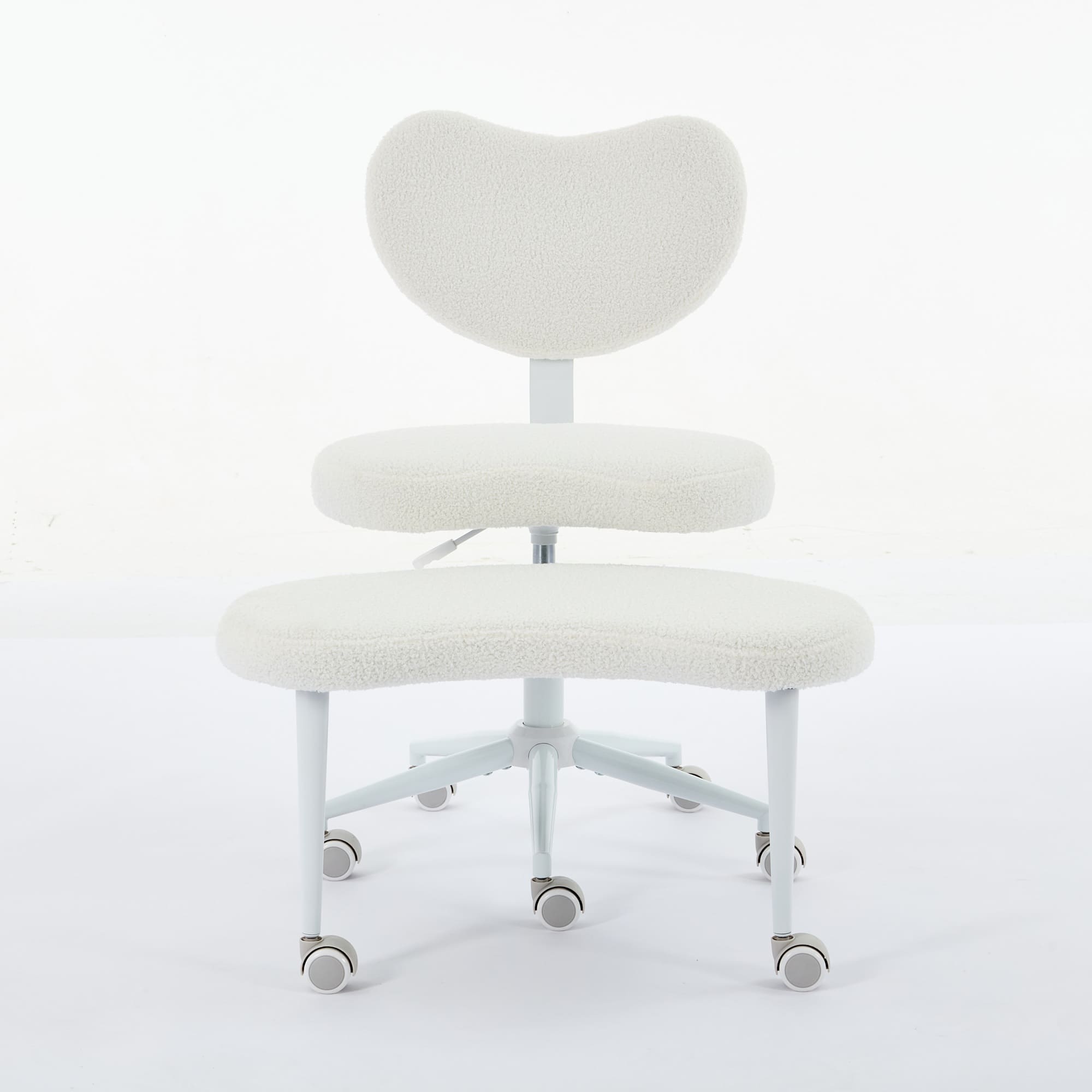 Forest'nSky - Adjustable Cross-Legged Meditation Chair with Wheels & Lumbar Support - Ivory