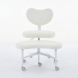 Forest'nSky - Adjustable Cross-Legged Meditation Chair with Wheels & Lumbar Support - Ivory