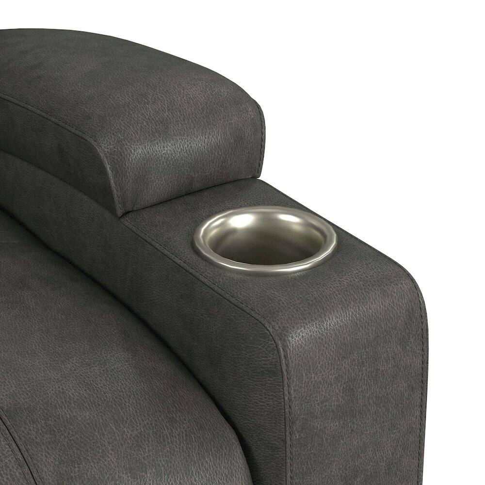 Alt View 2. Picket House Furnishings - Boston Lift Chair with Heat Massage in Simba DK Grey - DK Grey.