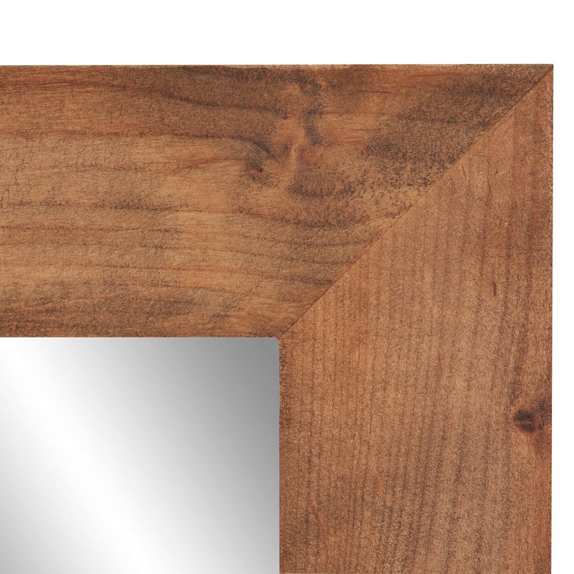 Back. Hivvago - Set of 2 Modern Farmhouse Mirror Set Distressed Brown Wood Frame 31 x 24 inch - brown.