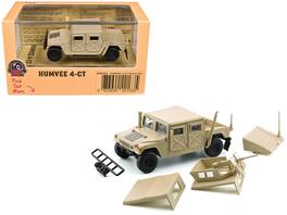 HUMVEE 4-CT Military Vehicle Desert with Alternative Tops 1/64 Diecast Model Car by BM Creations - Tan
