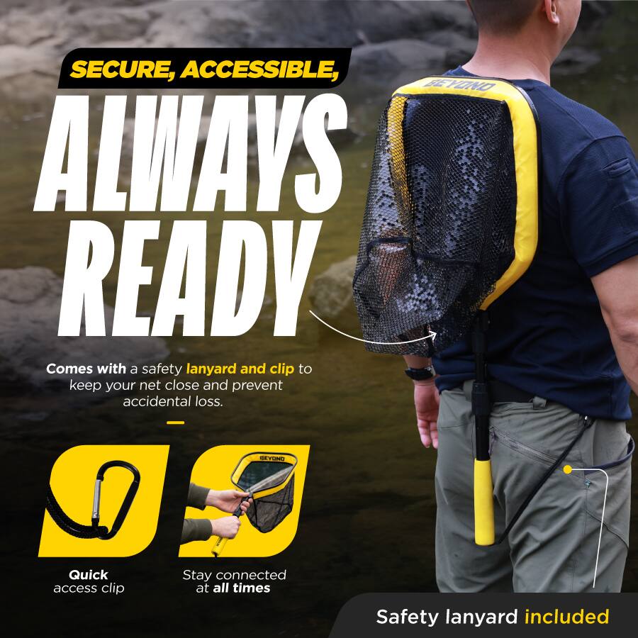 SECURE, ACCESSIBLE, ALWAYS READY

Comes with a safety lanyard and clip to keep your net close and prevent accidental loss.

Quick access clip

Stay connected at all times

Safety lanyard included