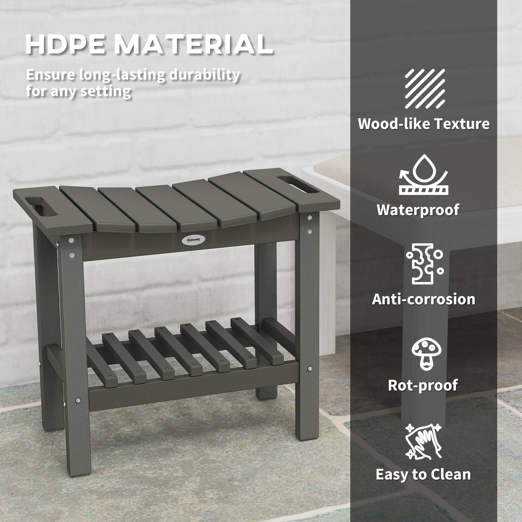 HDPE MATERIAL
Ensure long-lasting durability for any setting
Wood-like Texture
Waterproof
Anti-corrosion
Rot-proof
Easy to Clean